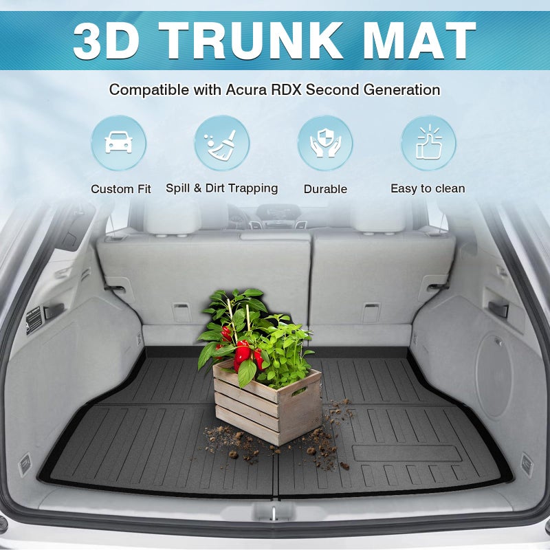 Mixsuper Custom Fit Cargo Liner for Acura RDX 2013-2018 Trunk Mat All Weather Rear Cargo Mat Trunk Liner Black - Image 2